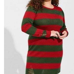 Torrid Nightmare on Elm Street Freddy Krueger Distressed Dress 1X 14 16 costume